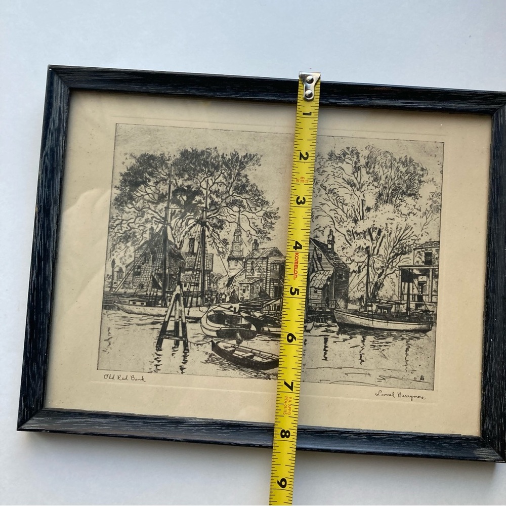 Vintage Framed Black & White Etching by Lionel Barrymore - Picture 5 of 6